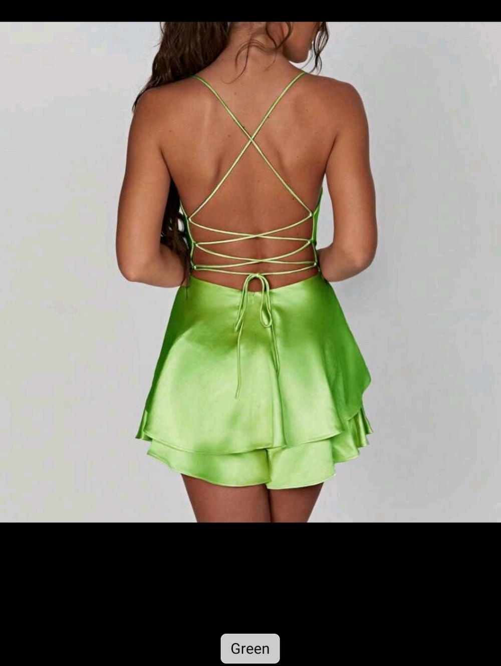Shein Satin Green Romper - Picture 5 of 5